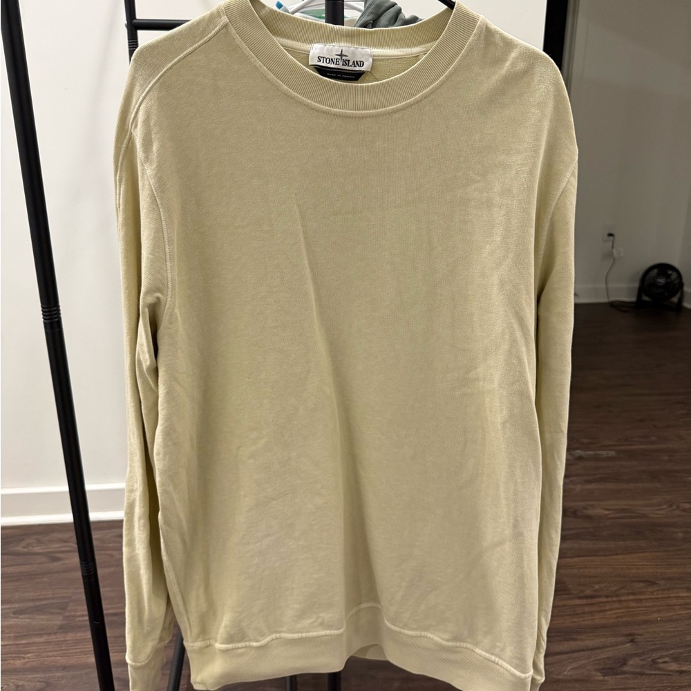 Stone Island Men's Crewneck Sweater in Cream